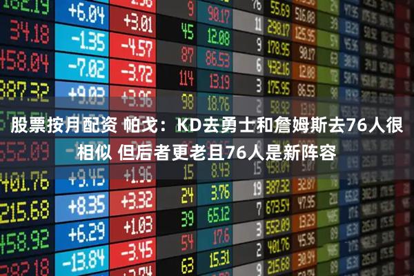 股票按月配资 帕戈：KD去勇士和詹姆斯去76人很相似 但后者更老且76人是新阵容